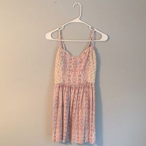 Baby Pink and Maroon Mini Dress